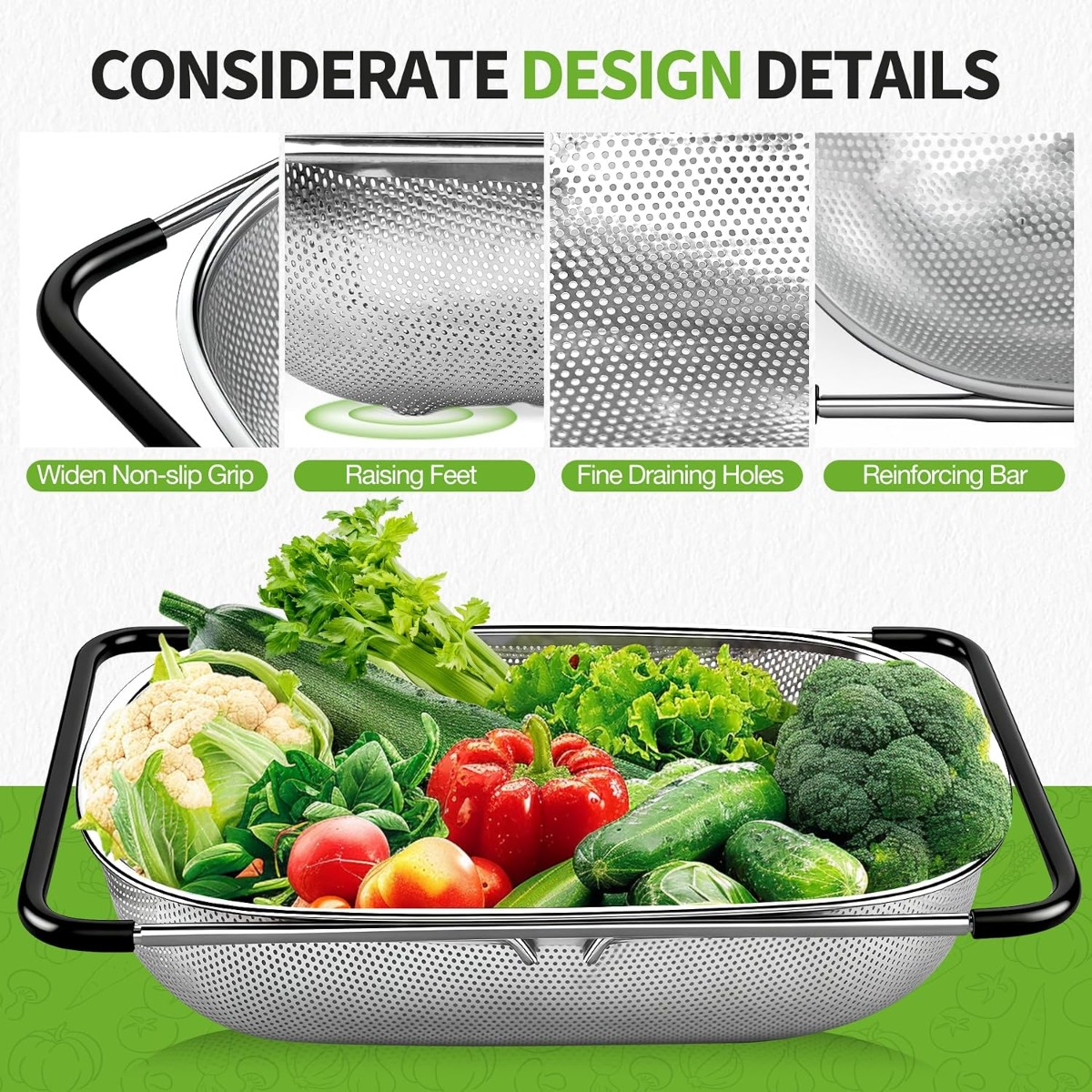 Over The Sink Colander Straine - Sink Drain Strainer recension och pris