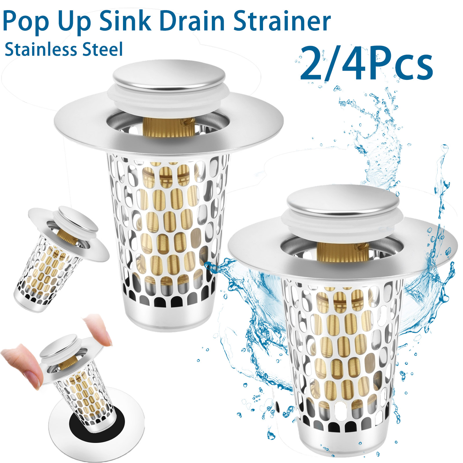 2/4Pc Pop Up Sink Drain Strain - Sink Drain Strainer recension och pris
